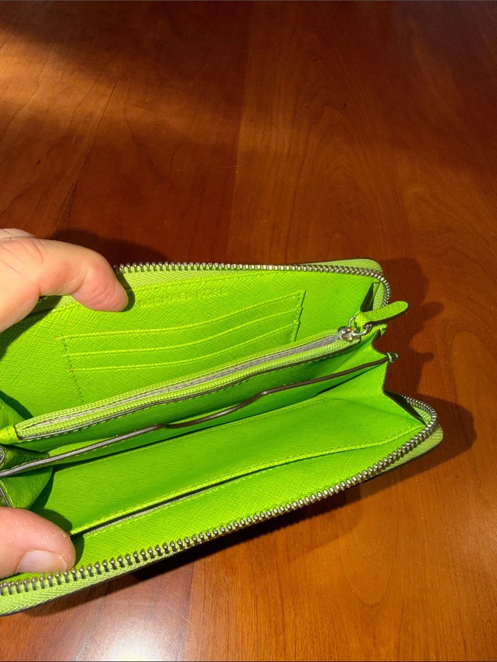 Michael Kors Neon Green Wristlet Clutch